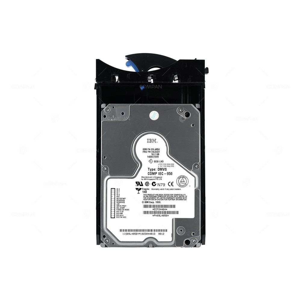 34L5431 IBM HARD DRIVE 18.2GB 10K ULTRA WIDE SCSI 3.5 LFF 09L4056, ECF24464, PN09L4056